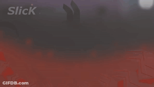 A Red Glowing Object With The Word Slick Behind It GIF