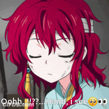 A Red Haired Anime Girl With A Bandage On Her Head Says Oohh !!! Hmm I See GIF