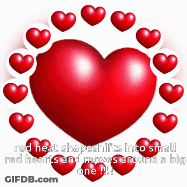 A Red Heart Surrounded By Small Red Hearts GIF