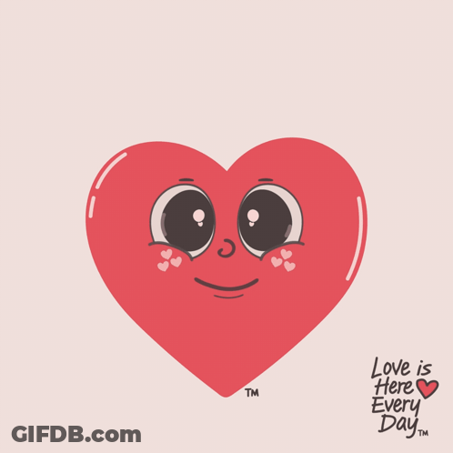 A Red Heart With A Face And The Words Sending Love GIF