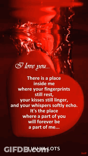 A Red Heart With A Poem On It That Says I Love You GIF