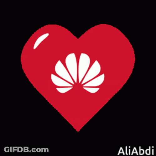 A Red Heart With A White Flower Inside Of It GIF