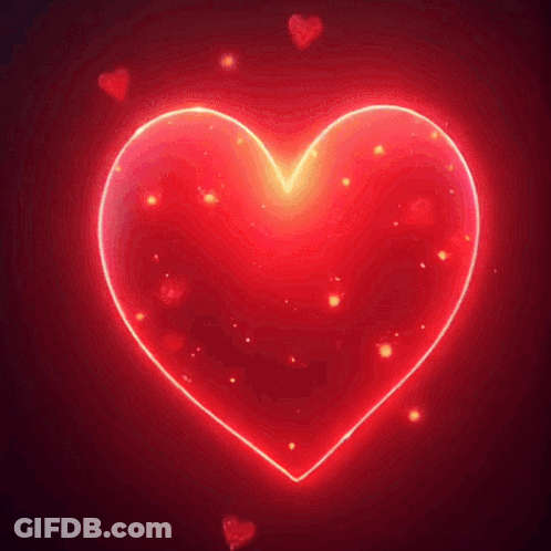 A Red Heart With Hearts Coming Out Of It GIF
