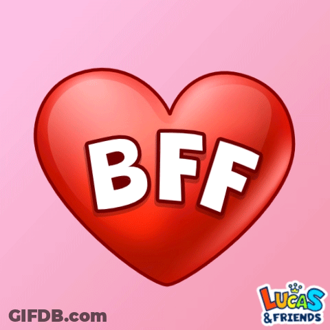 A Red Heart With The Word Bff Written Inside Of It GIF
