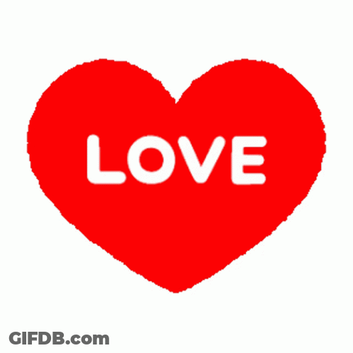 A Red Heart With The Word Love Written In White GIF