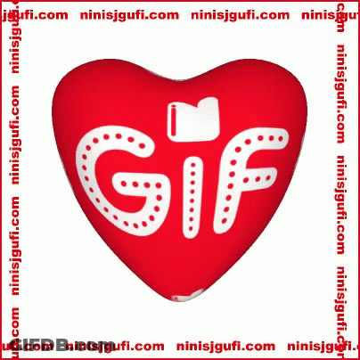 A Red Heart With The Words Gif On It GIF