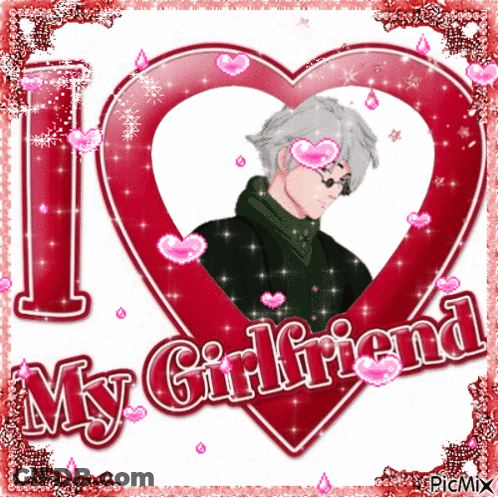 A Red Heart With The Words I Love My Girlfriend GIF