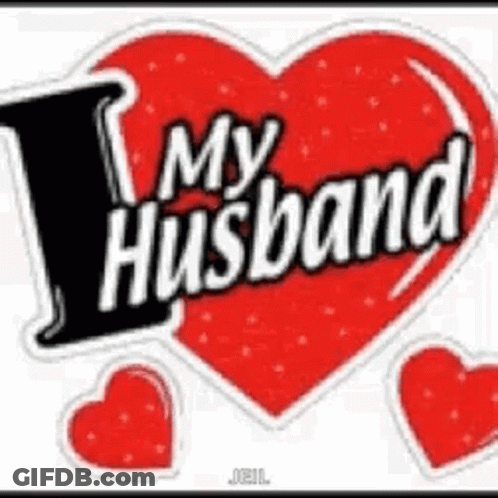 A Red Heart With The Words `` I Love My Husband '' On It GIF