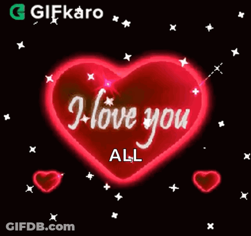 A Red Heart With The Words I Love You All On It GIF
