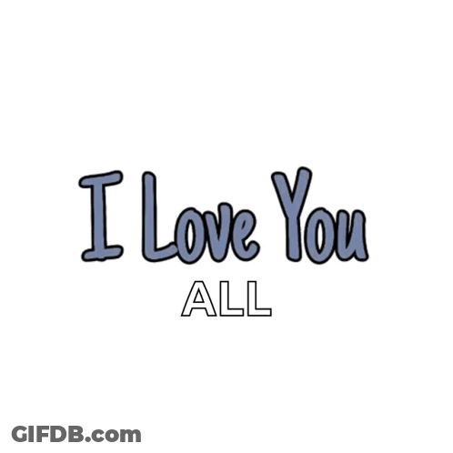 A Red Heart With The Words " I Love You All " Written On It GIF