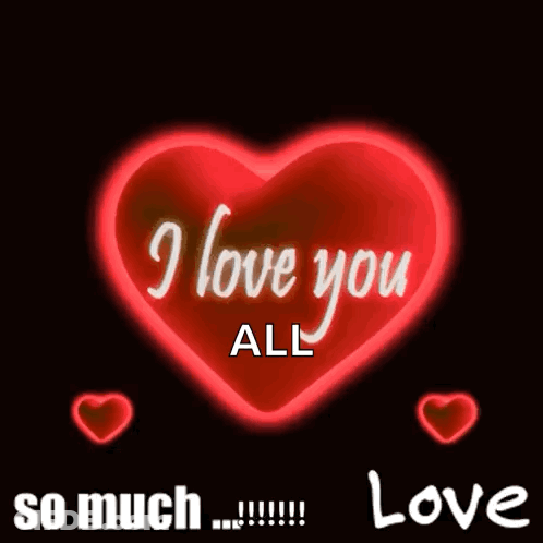 A Red Heart With The Words I Love You All Written On It GIF