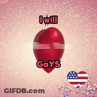A Red Heart With The Words I Will Gays Written On It GIF