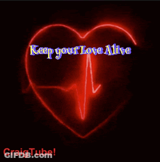 A Red Heart With The Words Keep Your Love Alive Written On It GIF