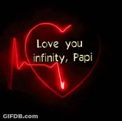 A Red Heart With The Words Love You Infinity Papi GIF