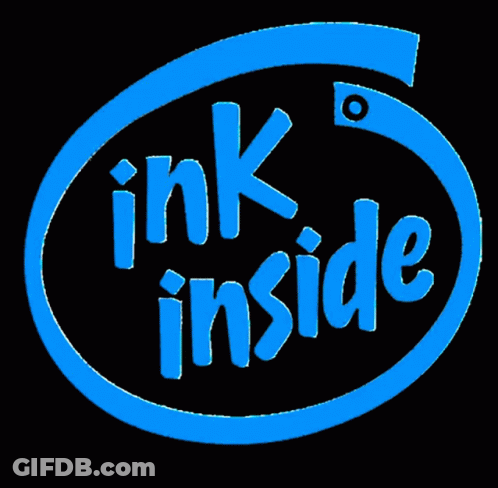 A Red Ink Inside Logo With A Camera On It GIF