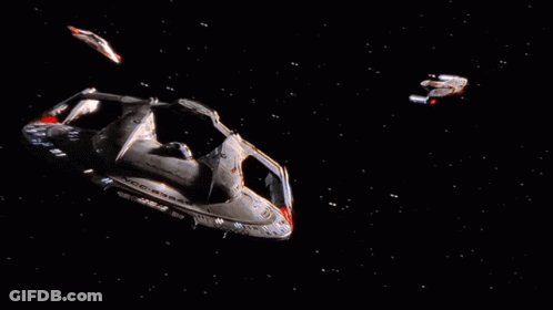 A Red Laser Beam Is Coming Out Of A Destroyed Building GIF