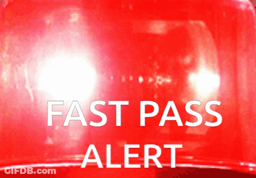 A Red Light That Says Fast Pass Alert GIF