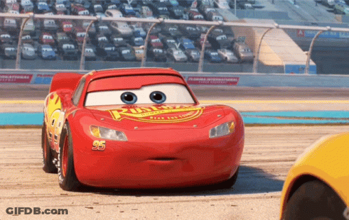 A Red Lightning Mcqueen Car With The Number 95 On It GIF