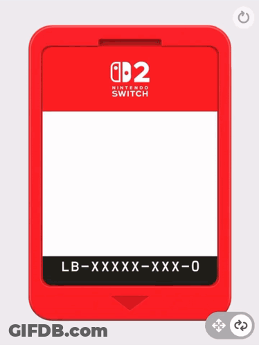 A Red Nintendo Switch Cartridge With A Blank Screen GIF