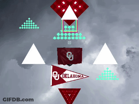 A Red Oklahoma Flag Is Surrounded By Other Flags GIF