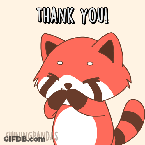 A Red Panda Says Thank You With Hearts Flying Around Him GIF