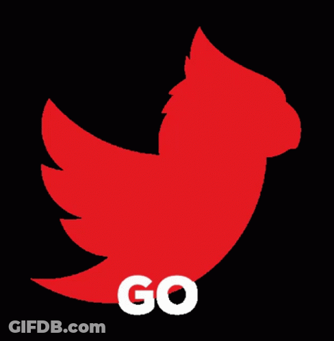 A Red Parrot With The Letter L On Its Head GIF