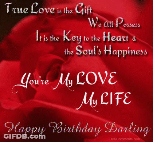 A Red Rose With The Words " True Love Is The Gift We All Possess " GIF