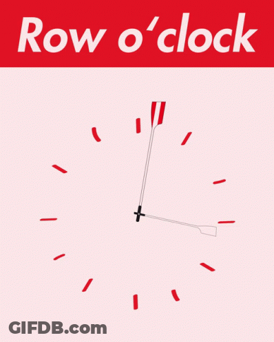A Red Sign That Says Row O Clock With A Clock On It GIF