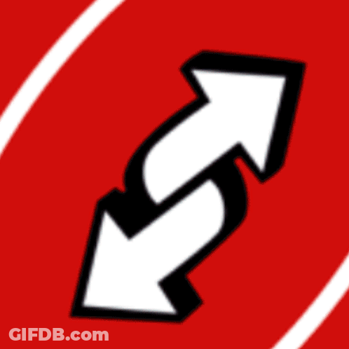 A Red Sign With A White Arrow Pointing Up And Down GIF