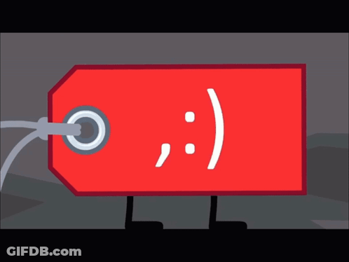 A Red Tag With The Number 3 Written On It GIF