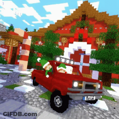 A Red Truck Has A License Plate That Says Floral On It GIF