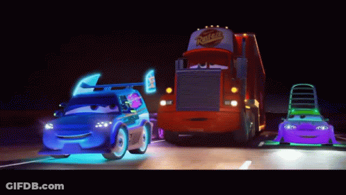 A Red Truck With The Word Rusteze On The Side Of It GIF