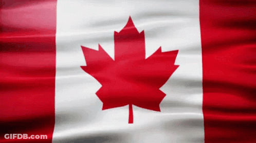 A Red White And Blue Canadian Flag With A Maple Leaf On It GIF