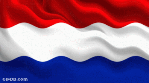 A Red White And Blue Flag Waving In The Wind On A White Background GIF