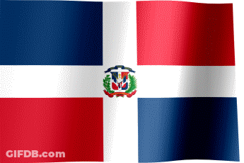A Red White And Blue Flag With A Cross In The Center GIF