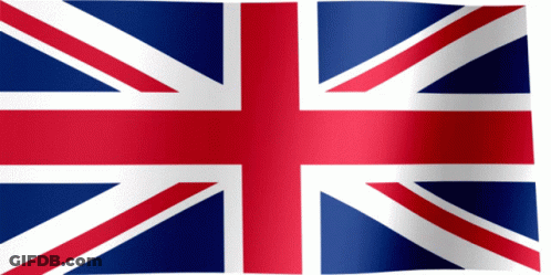 A Red White And Blue Flag With A Cross On It GIF