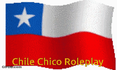 A Red White And Blue Flag With A White Star And The Words Chile Chico Roleplay GIF