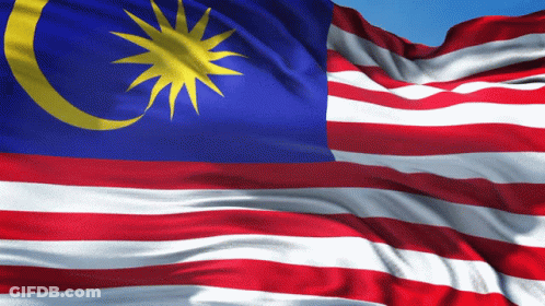 A Red White And Blue Flag With A Yellow Star And Crescent Moon GIF