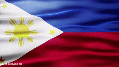 A Red White And Blue Flag With A Yellow Sun And Star GIF