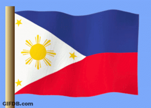 A Red White And Blue Flag With A Yellow Sun And Three Stars GIF