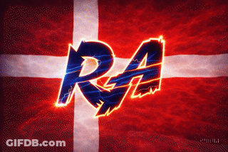 A Red White And Blue Flag With The Letters Ra Glowing GIF