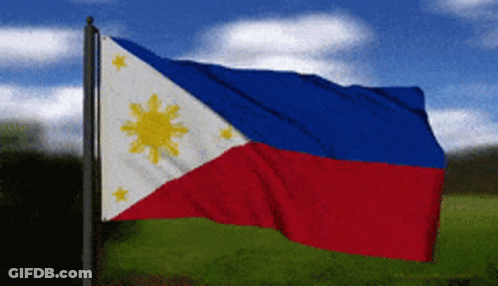 A Red White And Blue Flag With Yellow Stars GIF