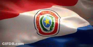 A Red White And Blue Paraguay Flag With A Star In The Middle GIF