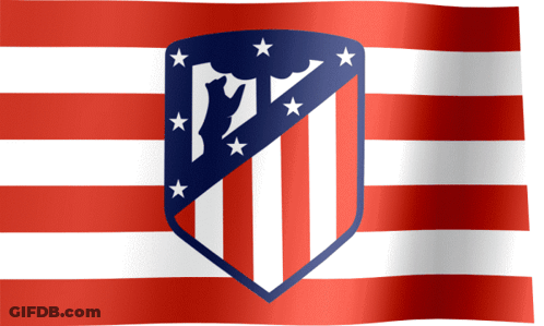 A Red White And Blue Striped Flag With A Shield On It GIF