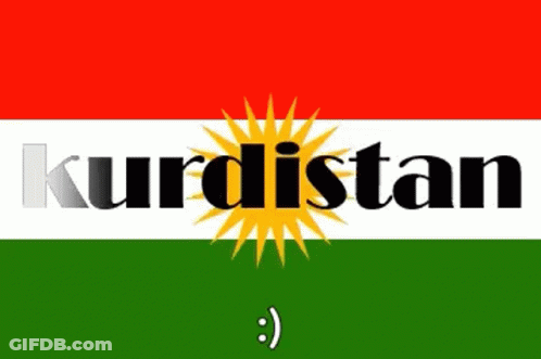 A Red White And Green Flag With The Word Kurdistan On It GIF