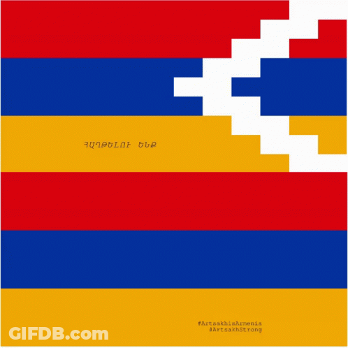 A Red Yellow And Blue Flag With A Fist In The Middle GIF