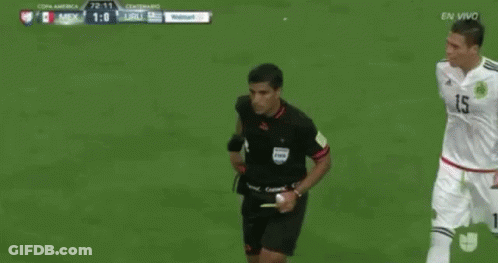 A Referee Gives A Red Card To A Soccer Player GIF