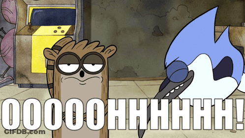 A Regular Show Cartoon With The Words 00000Hhhhh On The Bottom GIF