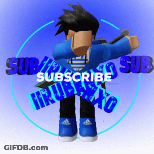 Roblox Character Doing Dab With Subscribe Text GIF