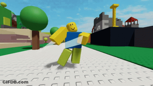Roblox Character Walking Down Road GIF